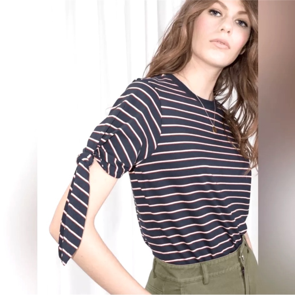 & Other Stories striped tie T-Shirt size 6